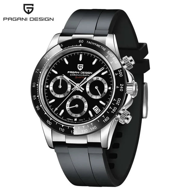 PAGANI DESIGN Retro Chronograph – Edelstahl & Saphirglas