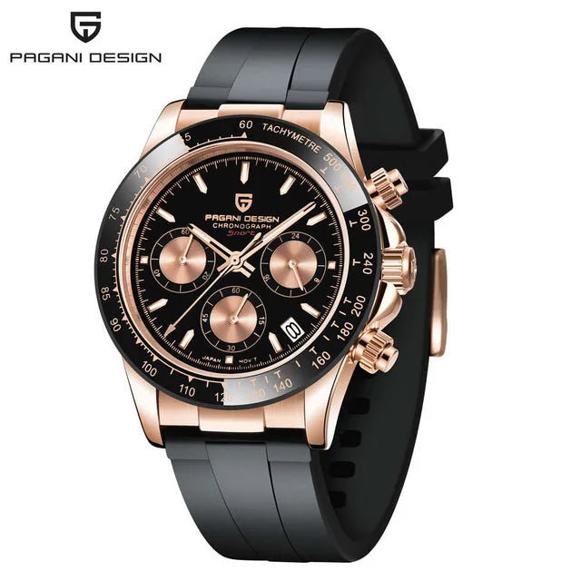 PAGANI DESIGN Retro Chronograph – Edelstahl & Saphirglas
