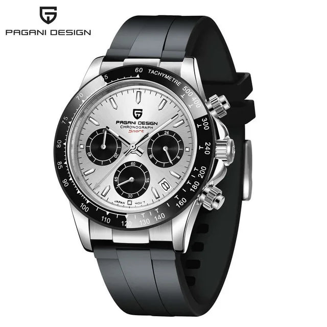 PAGANI DESIGN Retro Chronograph – Edelstahl & Saphirglas
