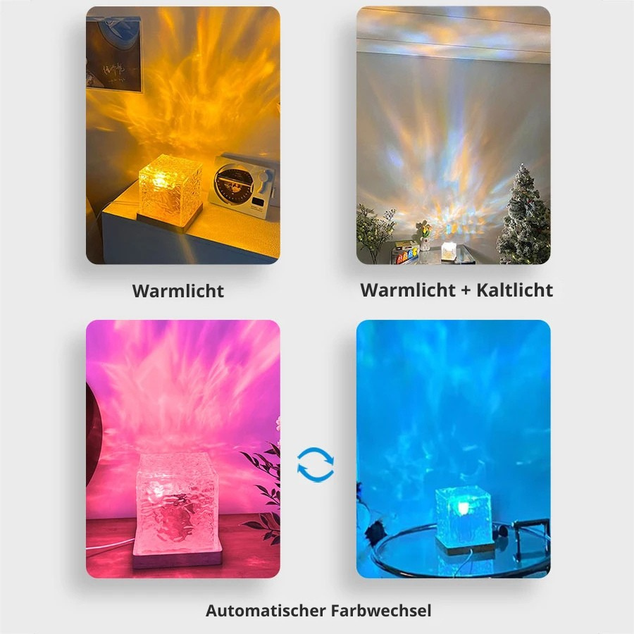 AuroraGlow – 16 Farben & Flammenlicht