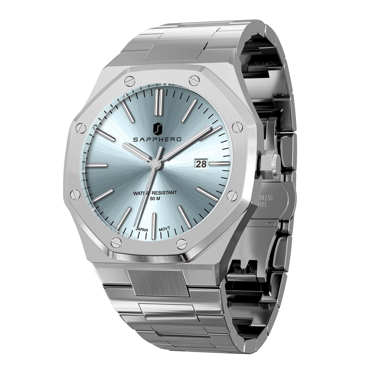 Men's Luxury Stainless Steel Quartz Watch - Sporty, Waterproof Timepiece for the Modern Gentleman